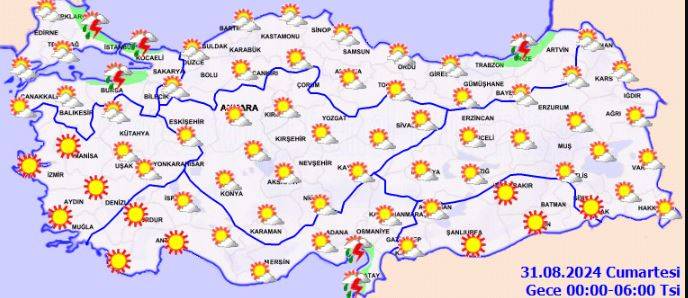 Meteoroloji'den Kastamonu, Çorum ve Çankırı'nın kuzeyi için sağanak uyarısı 28